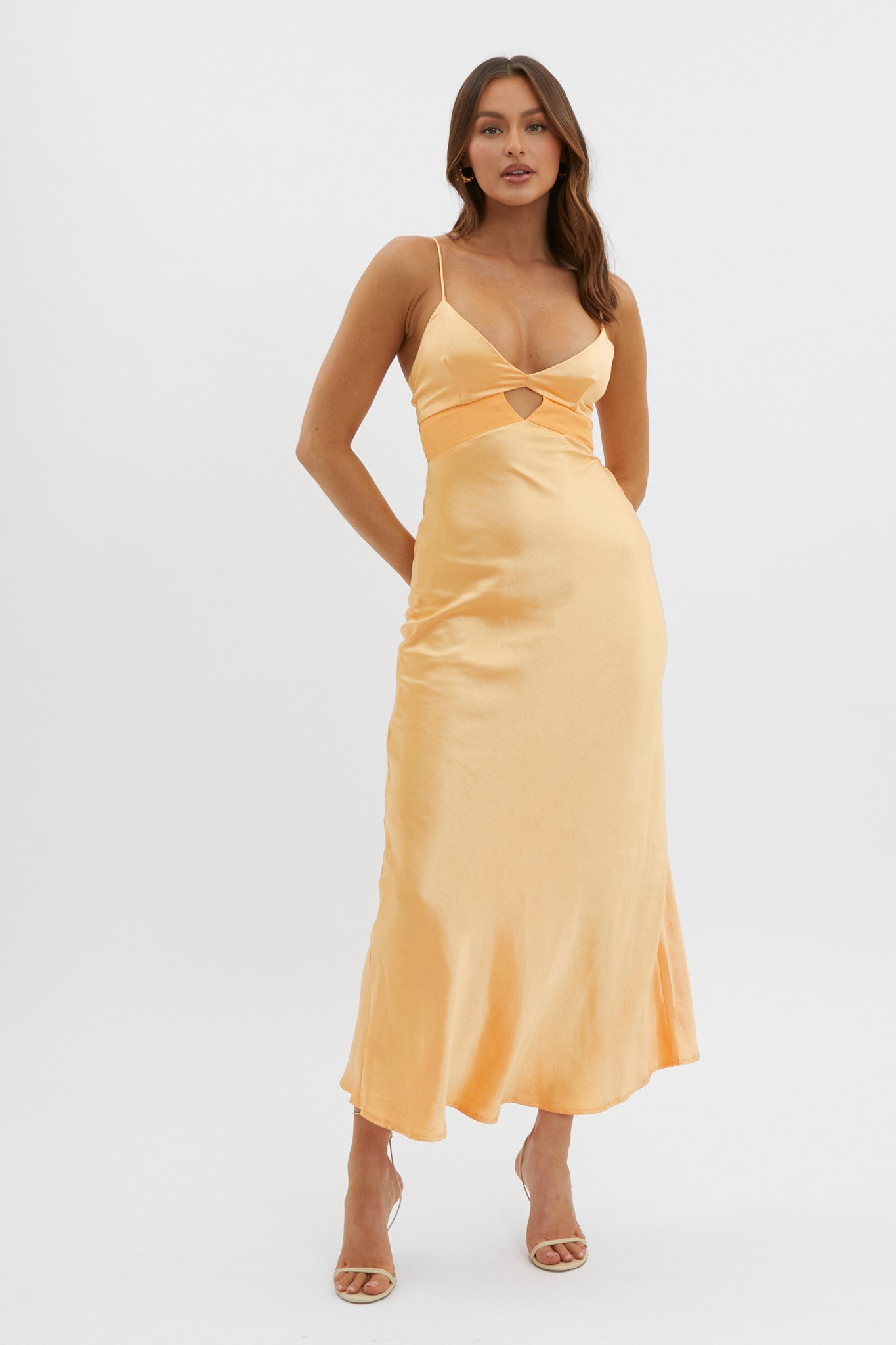 Eternal Sun Keyhole Bust Maxi Dress Mango-Maymioy