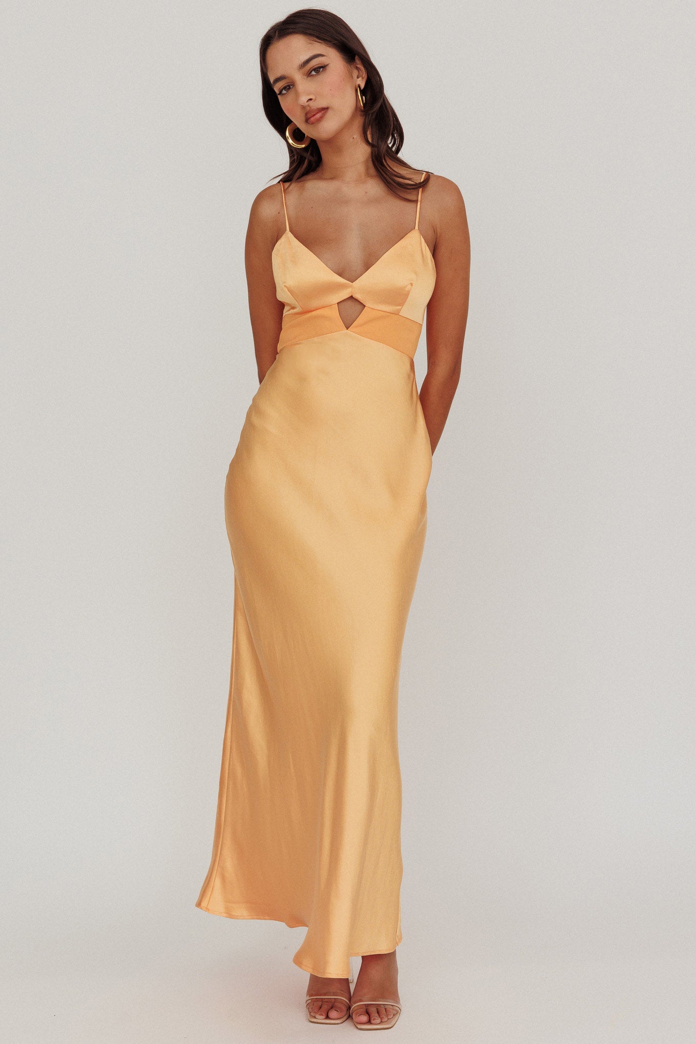 Eternal Sun Keyhole Bust Maxi Dress Mango-Maymioy
