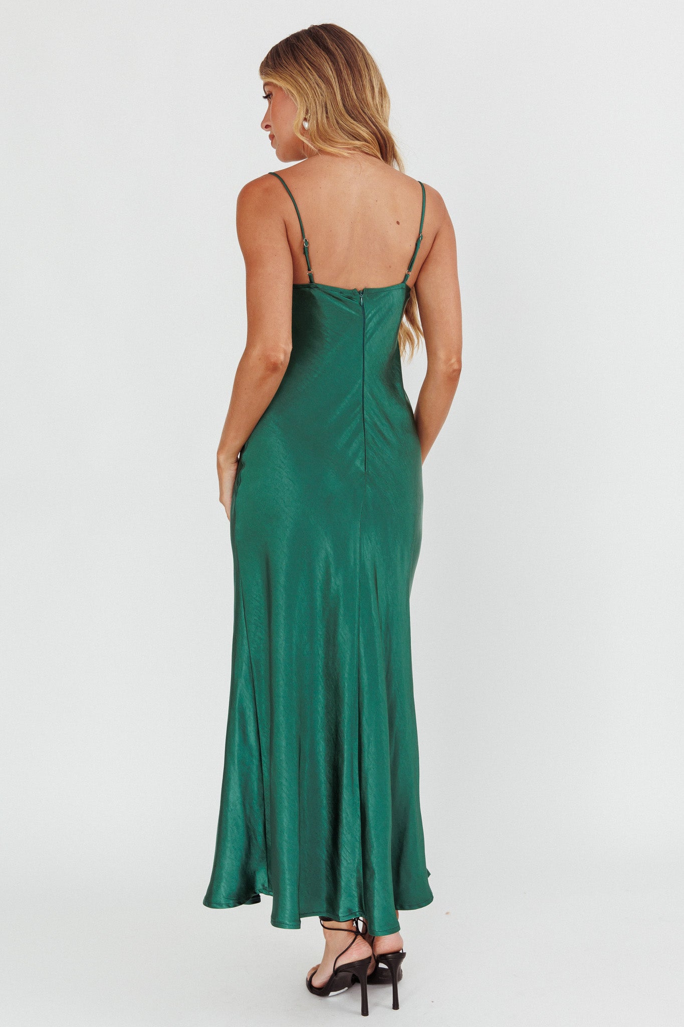 Inhibitions Lace Bust Midi Dress Forest Green-Maymioy
