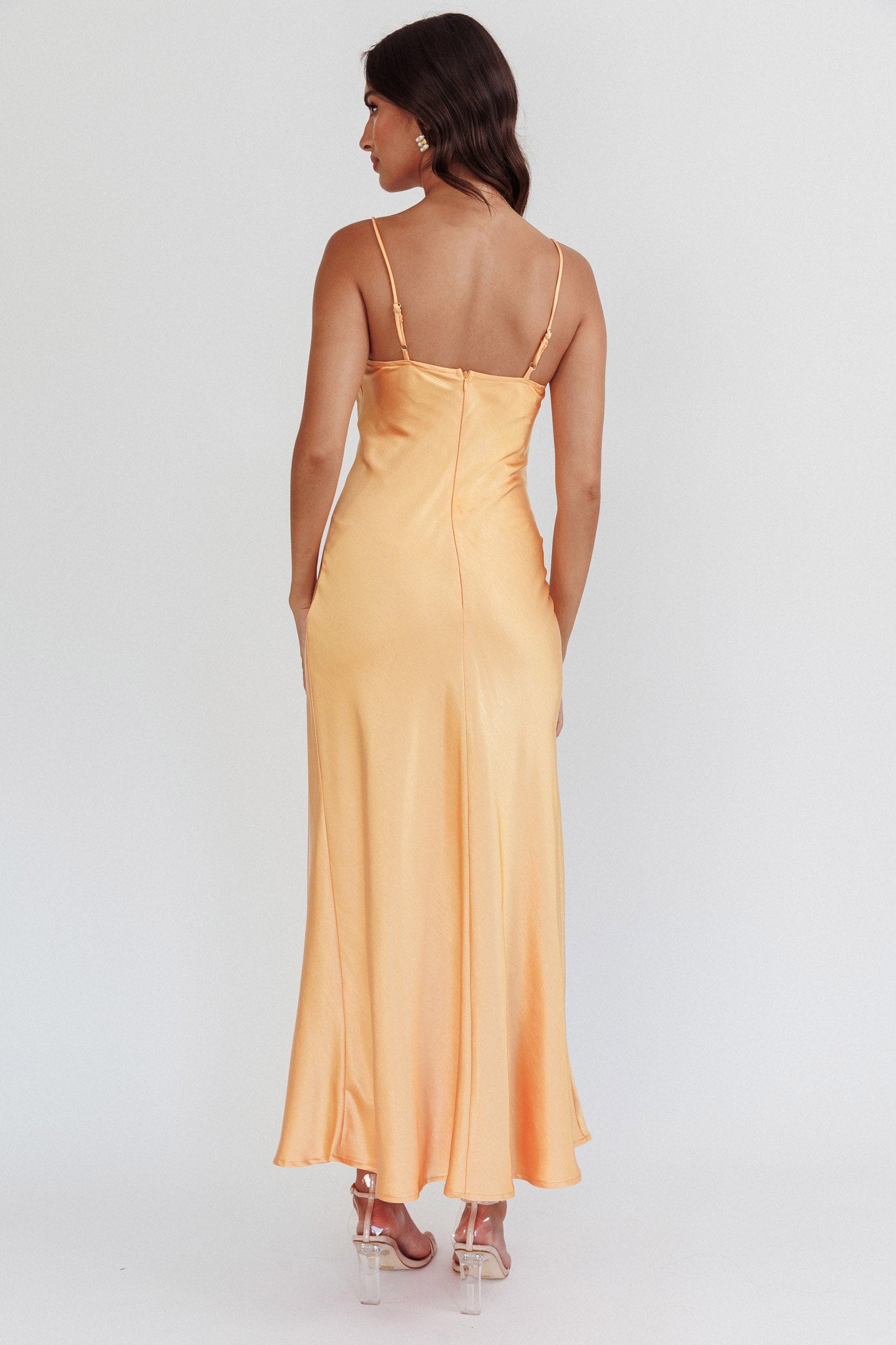 Inhibitions Lace Bust Midi Dress Melon-Maymioy