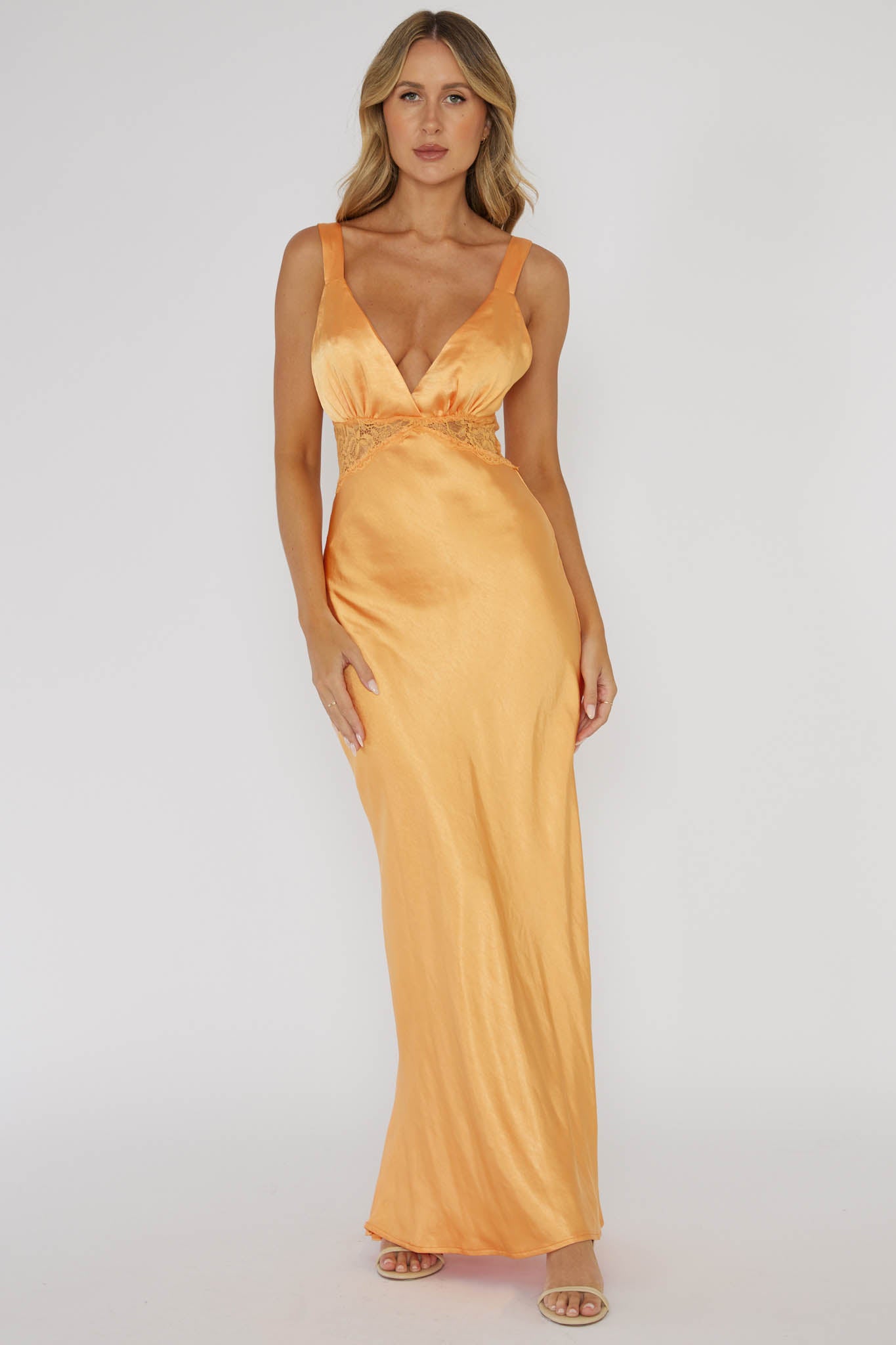 One Heart Lace Insert Maxi Dress Mango-Maymioy