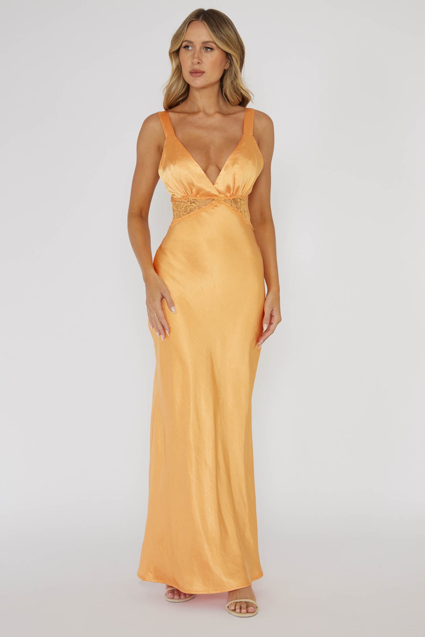 One Heart Lace Insert Maxi Dress Mango-Maymioy