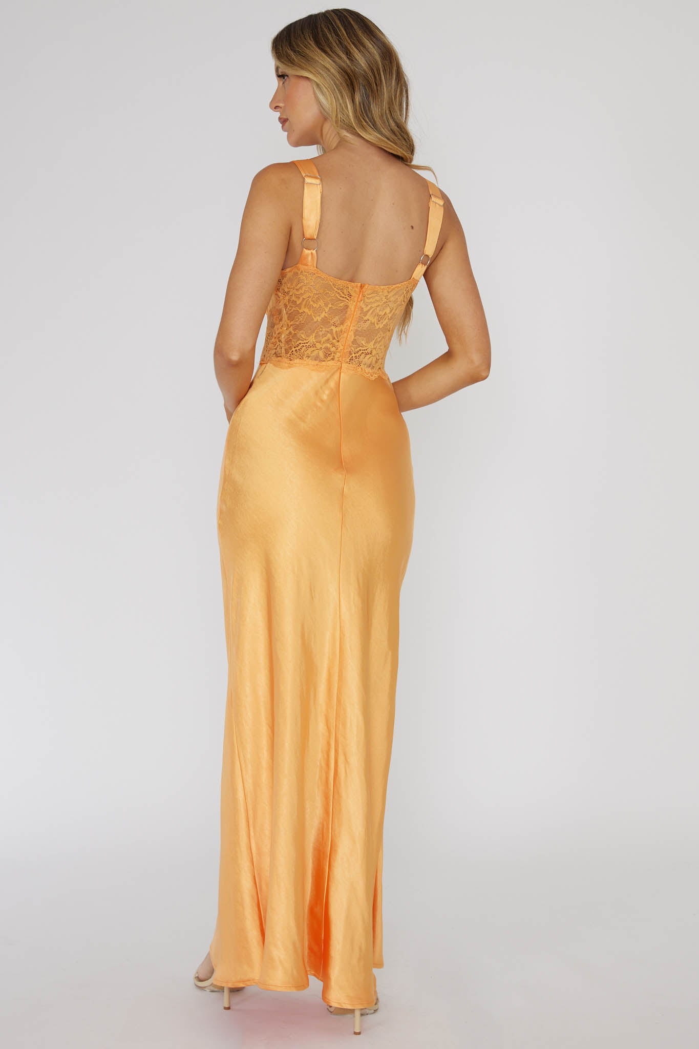 One Heart Lace Insert Maxi Dress Mango-Maymioy