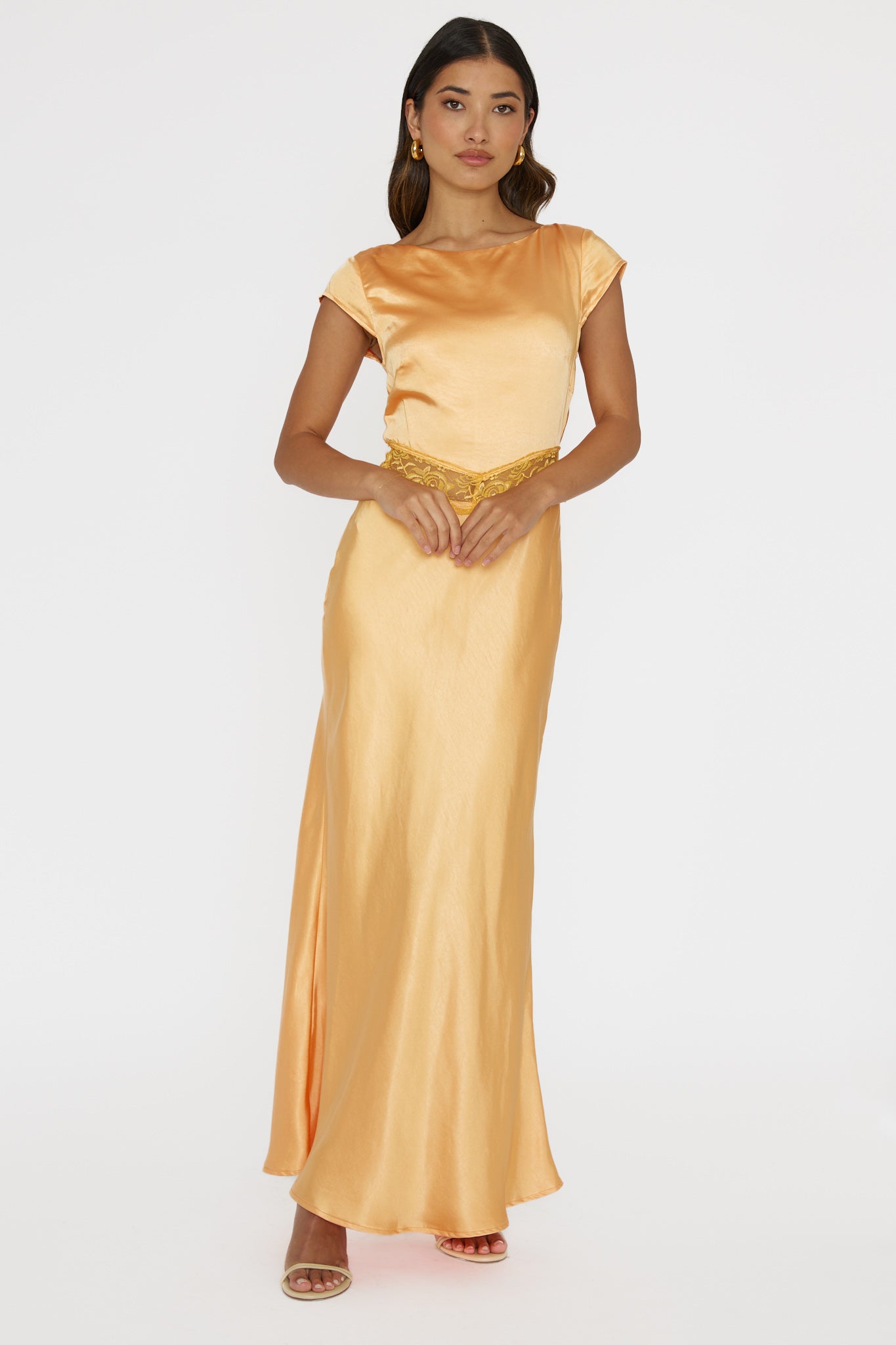 Taken Heart Lace Trim Tied Back Dress Mango-Maymioy