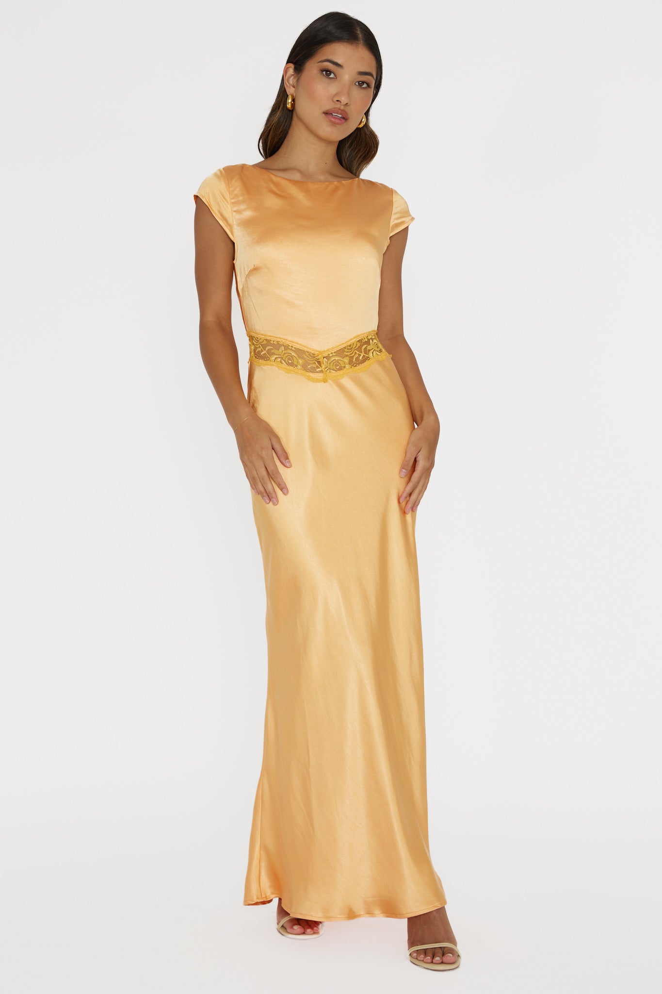 Taken Heart Lace Trim Tied Back Dress Mango-Maymioy