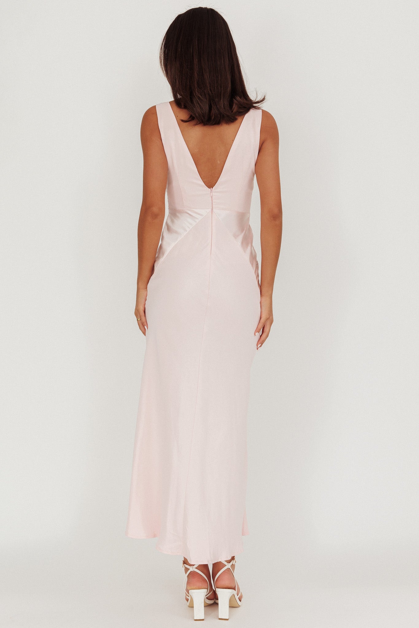Soul Fire V-Neck Maxi Dress Blush-Maymioy