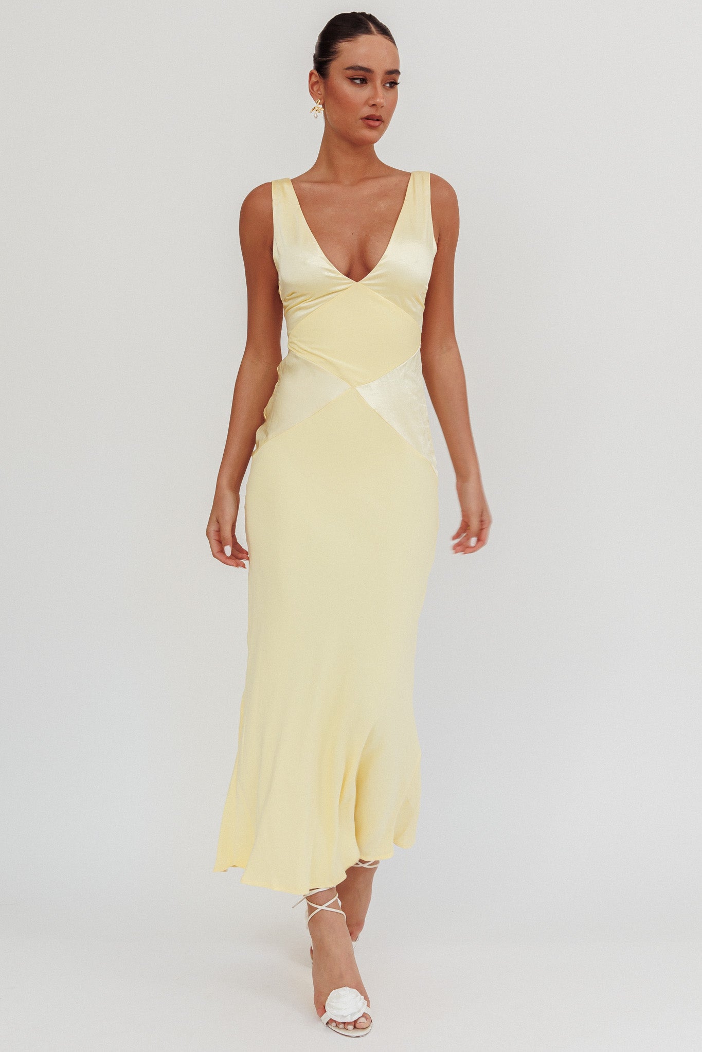 Soul Fire V-Neck Maxi Dress Butter-Maymioy