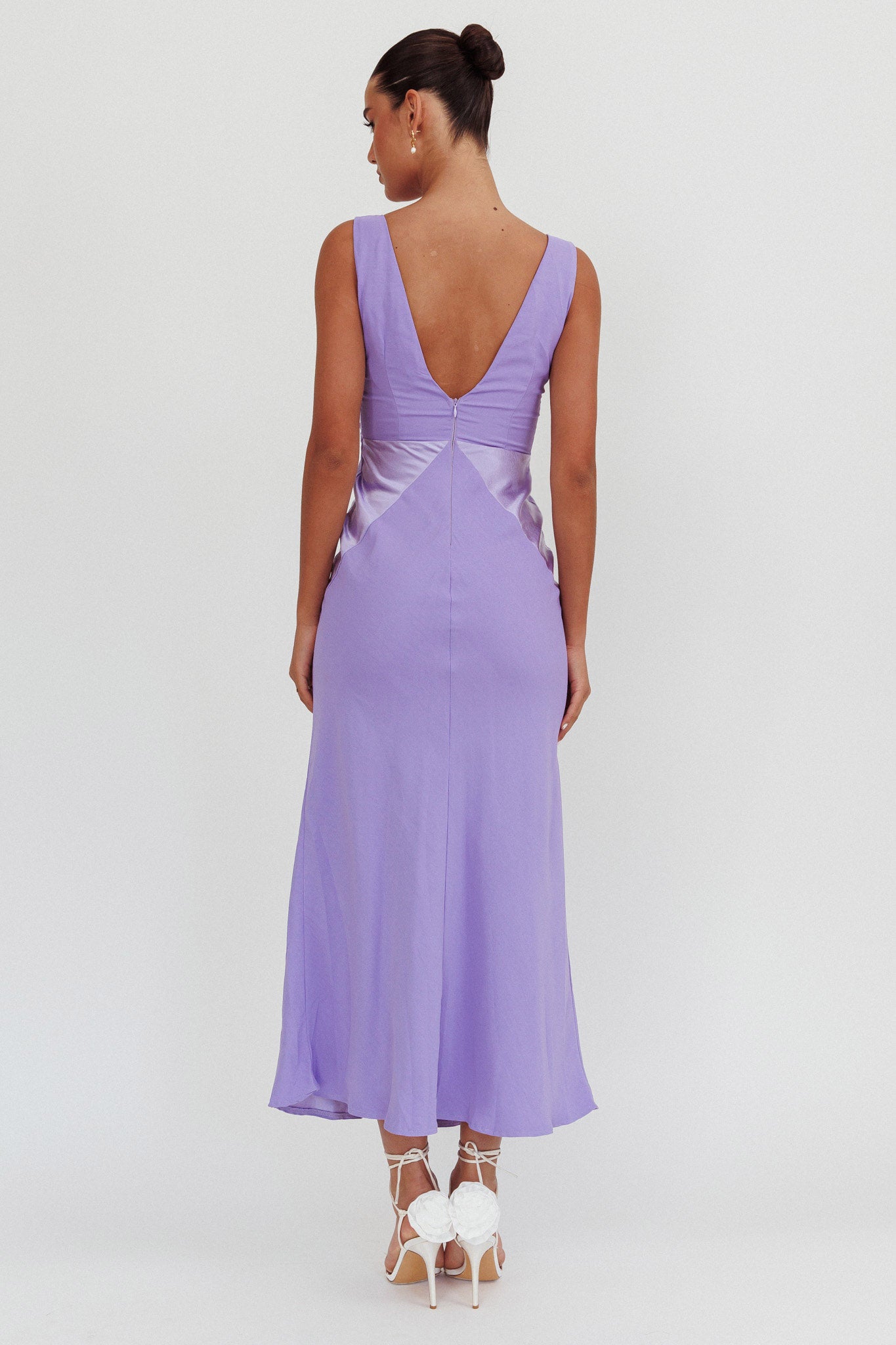 Soul Fire V-Neck Maxi Dress Lilac-Maymioy