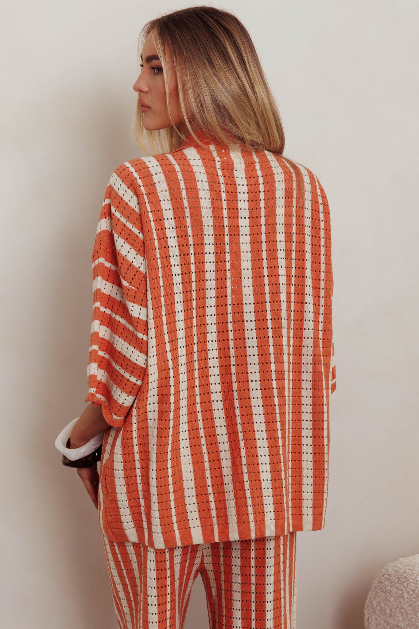 Influence Knit Relaxed Shirt Orange-Maymioy