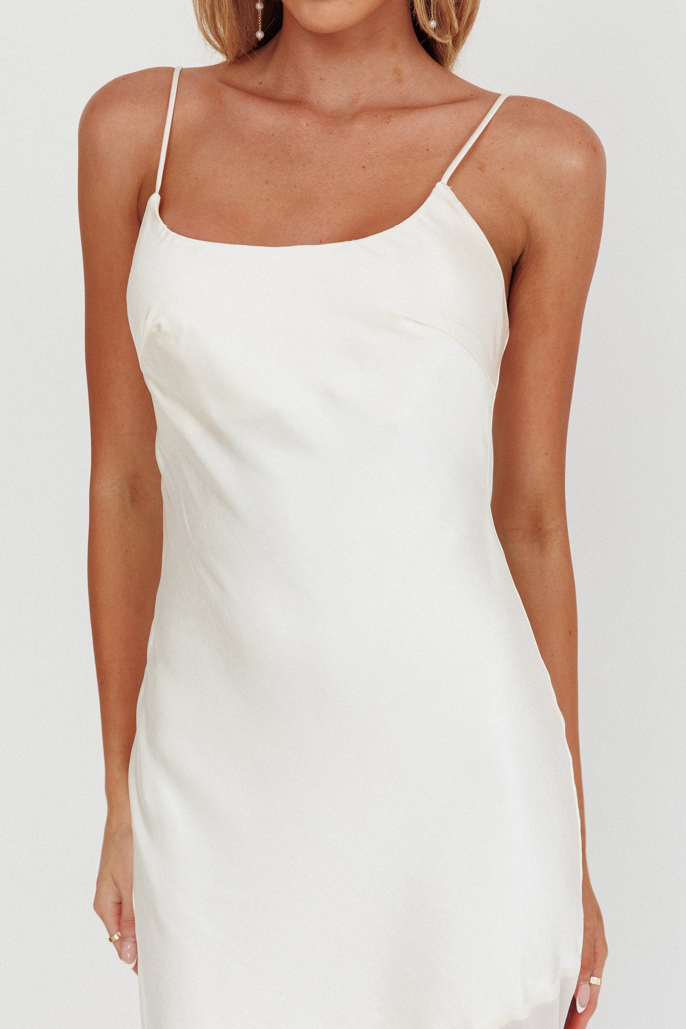 Gilded Dream Chiffon Hem Maxi Dress Oyster-Maymioy