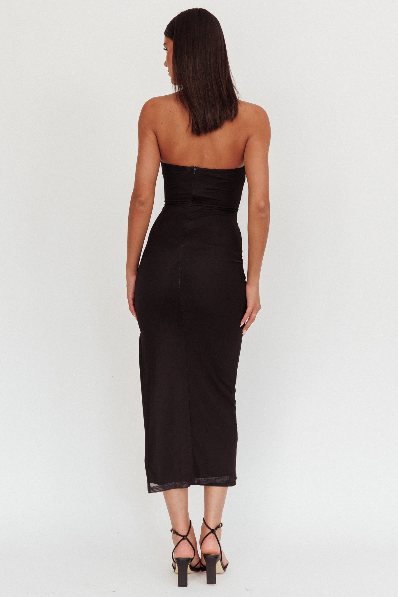 Silah Twist Bodice Maxi Dress Hibiscus Black-Maymioy