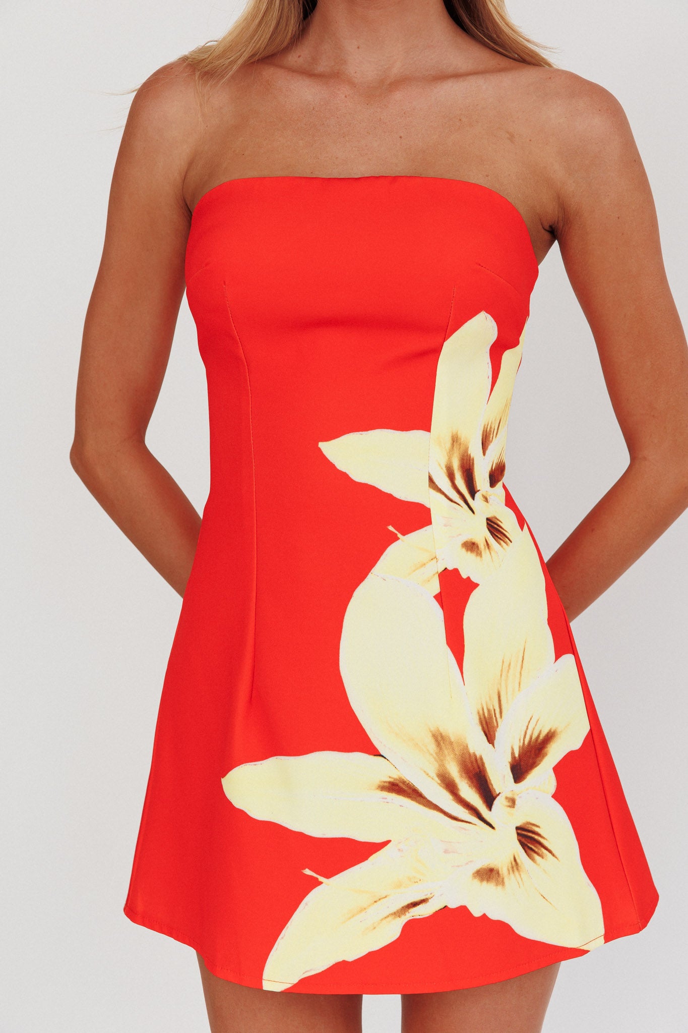 Heart To Heart Strapless Mini Dress Lily Red-Maymioy