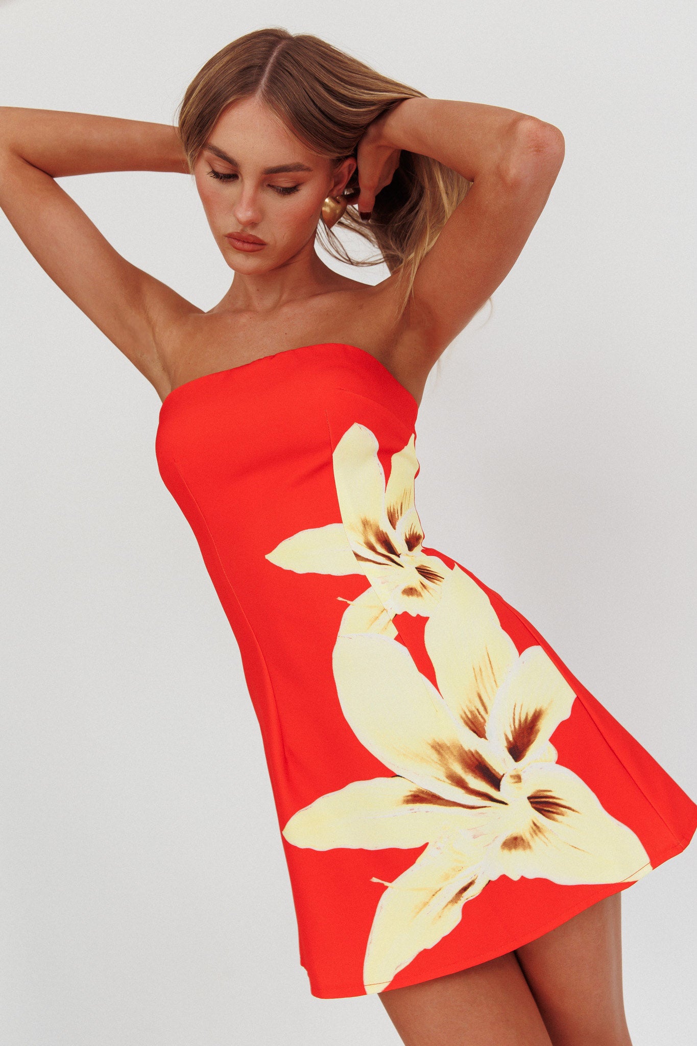 Heart To Heart Strapless Mini Dress Lily Red-Maymioy