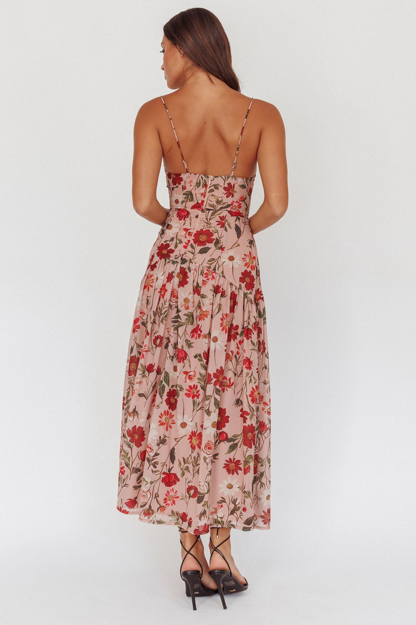 Monday Muse Drop Waist Maxi Dress Floral Red-Maymioy