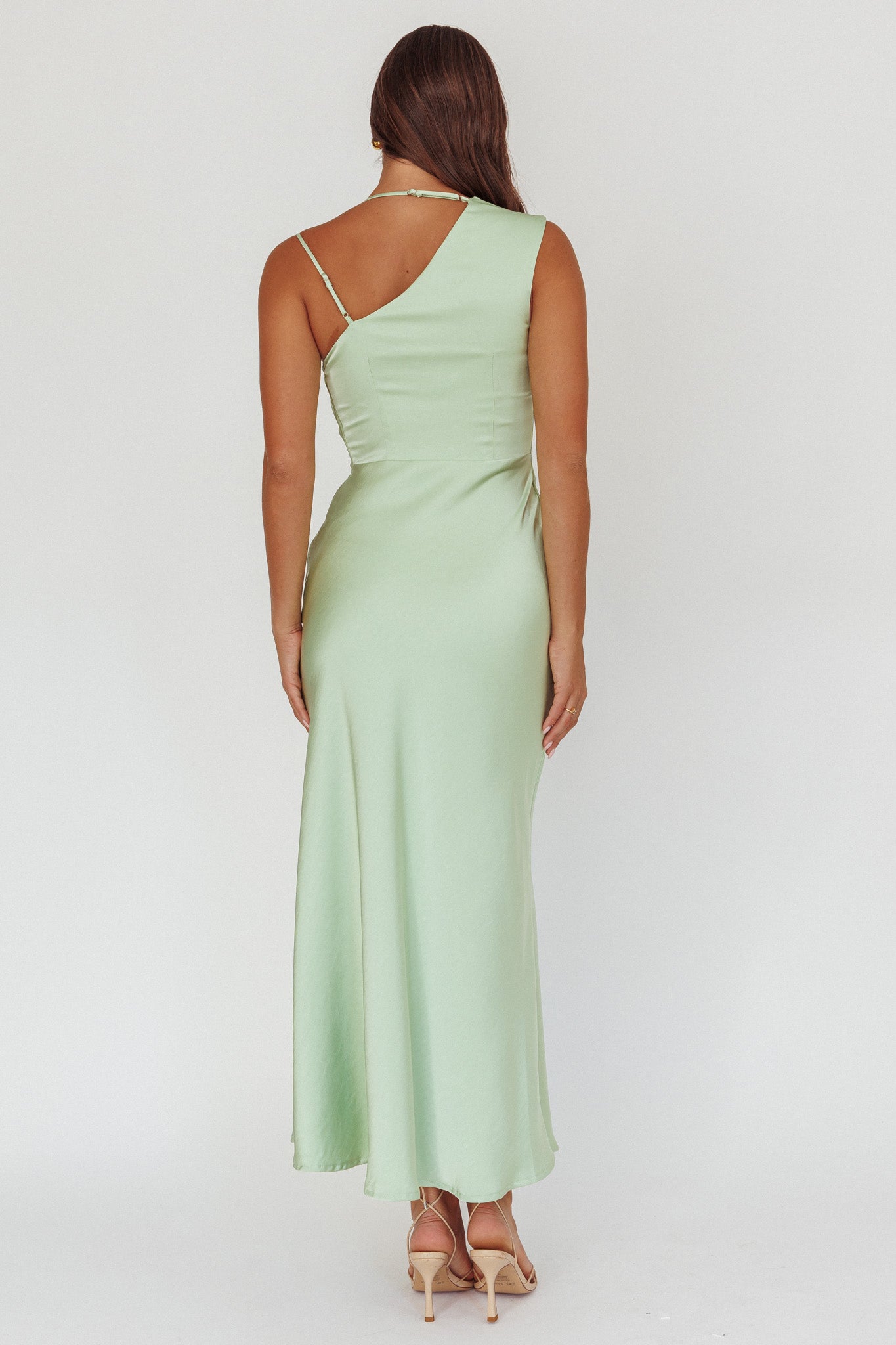 Eros Asymmetric Cowl Neck Maxi Dress Leaf-Maymioy