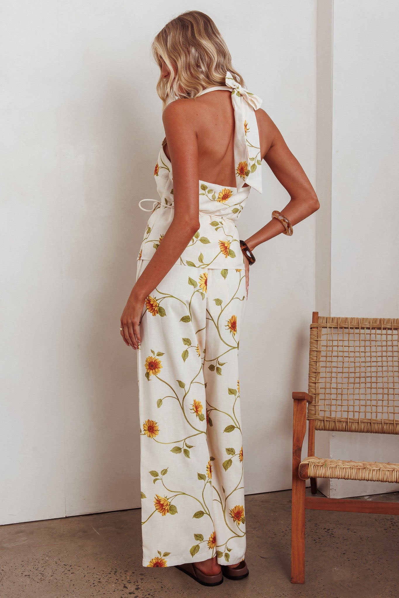 Sway Drawstring Pants Sunflower-Maymioy