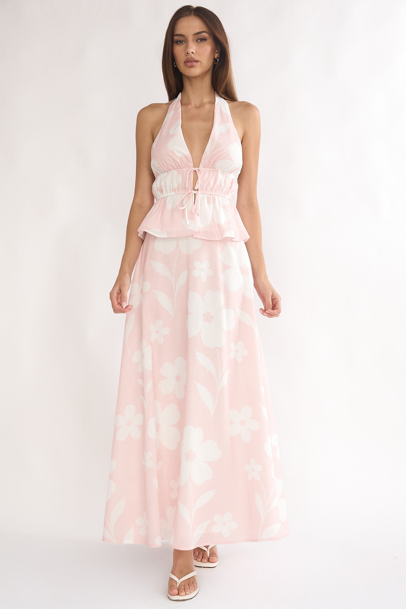 Under The Moons A-Line Maxi Skirt Floral-Maymioy