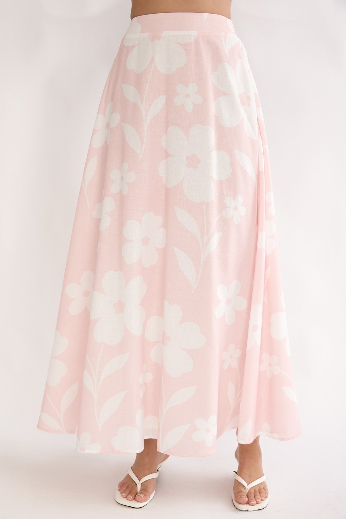 Under The Moons A-Line Maxi Skirt Floral-Maymioy
