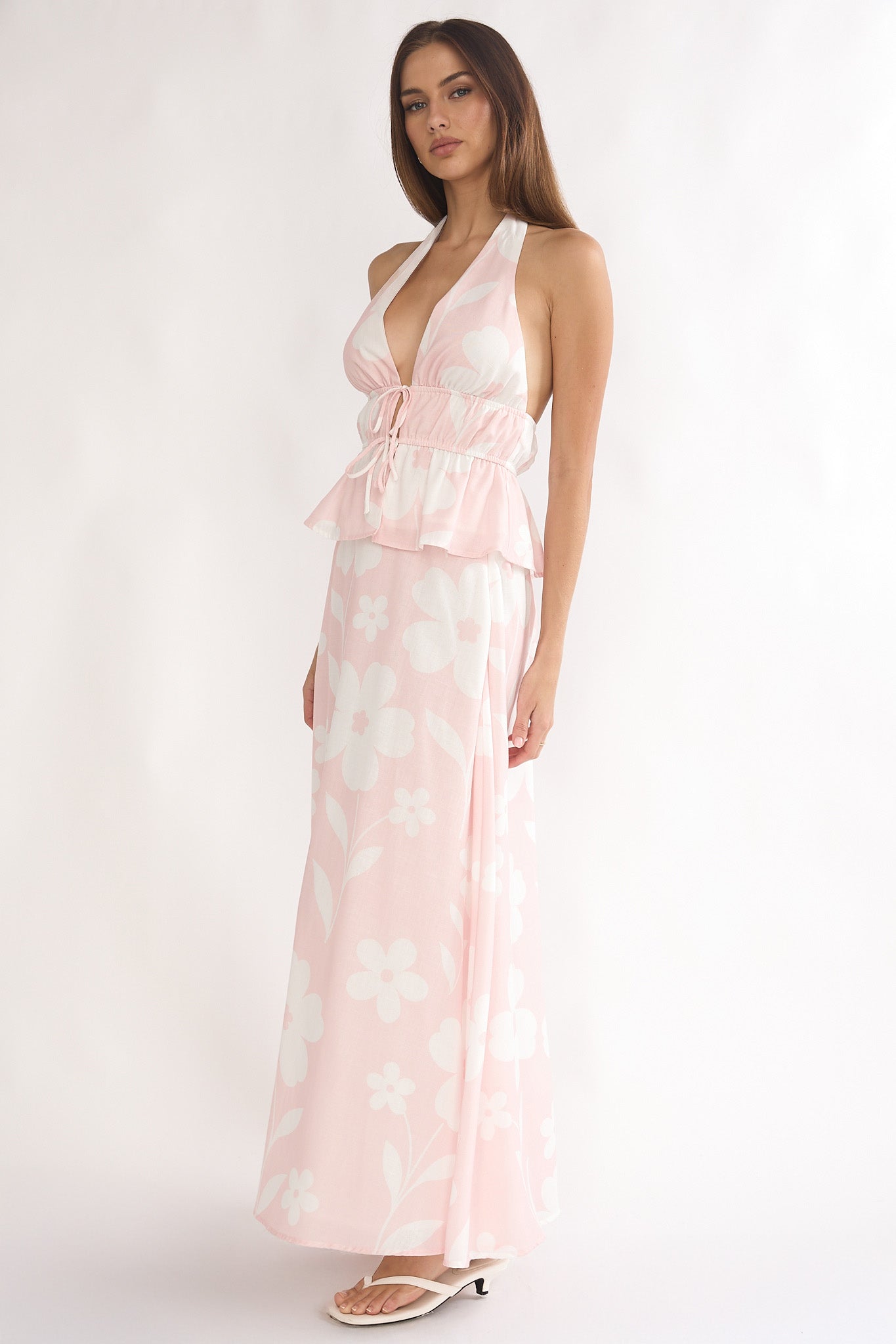 Under The Moons A-Line Maxi Skirt Floral-Maymioy