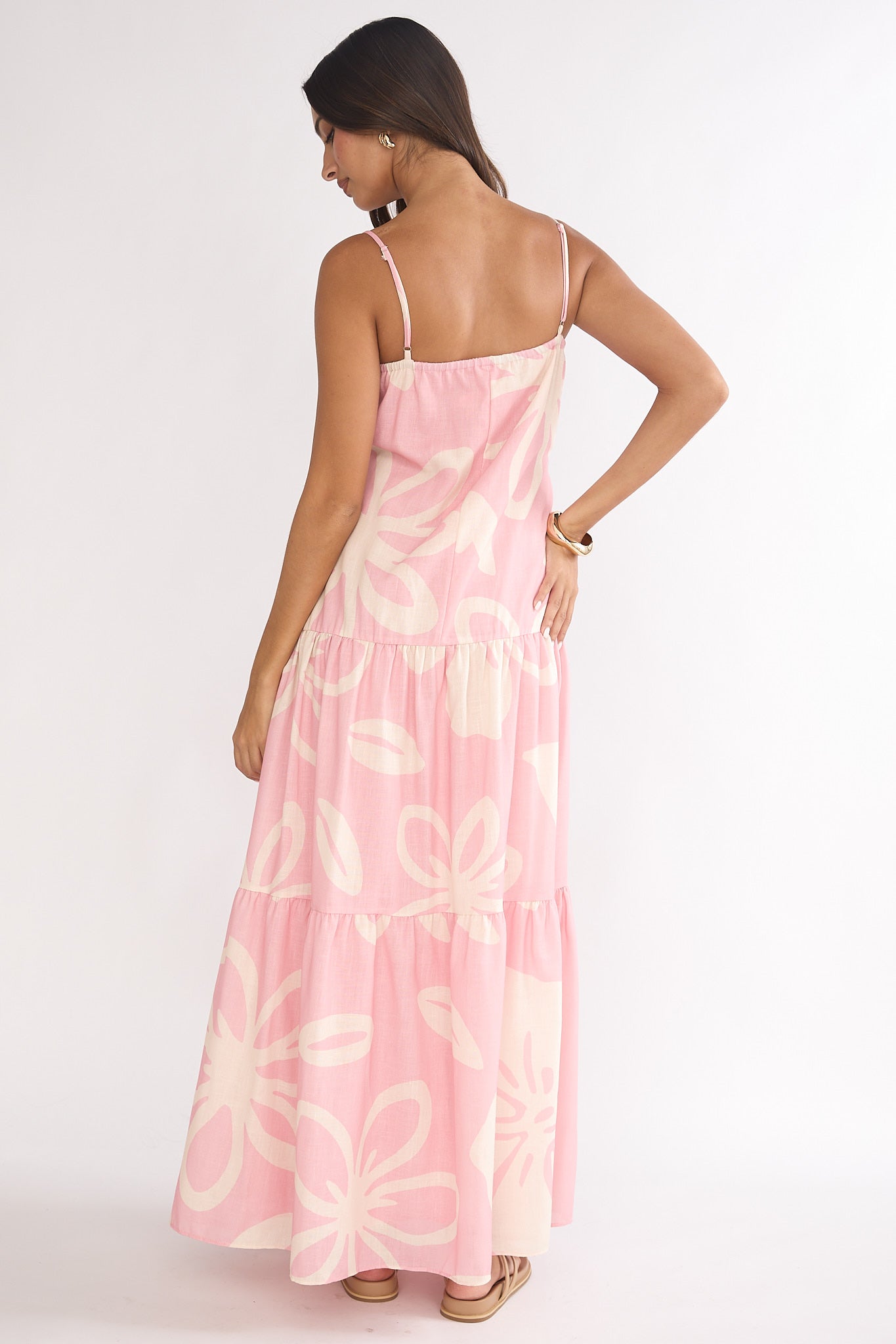Lysette Pintuck Pleat Maxi Dress Floral-Maymioy