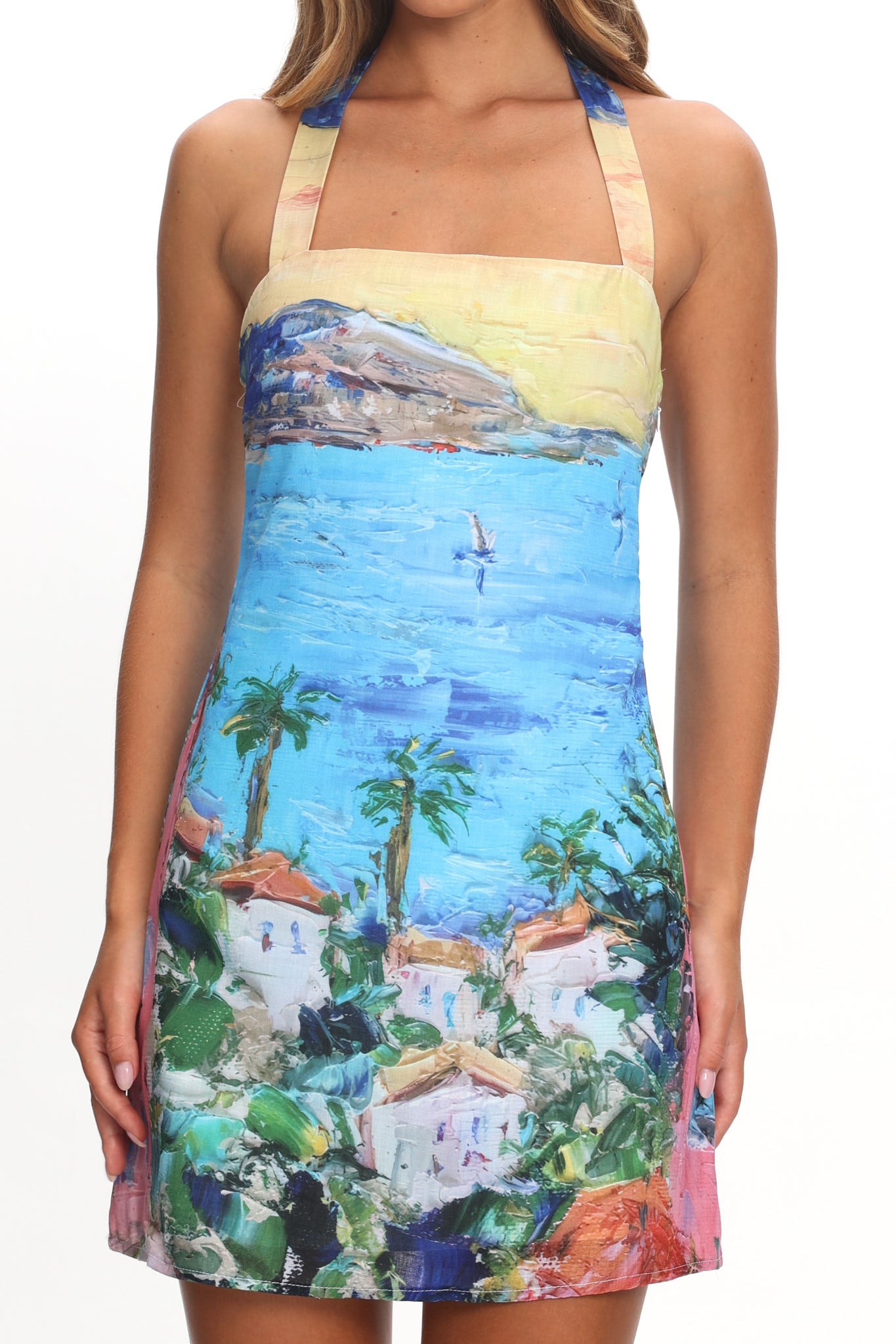 No Ordinary Girl Halterneck Mini Dress Blue-Maymioy