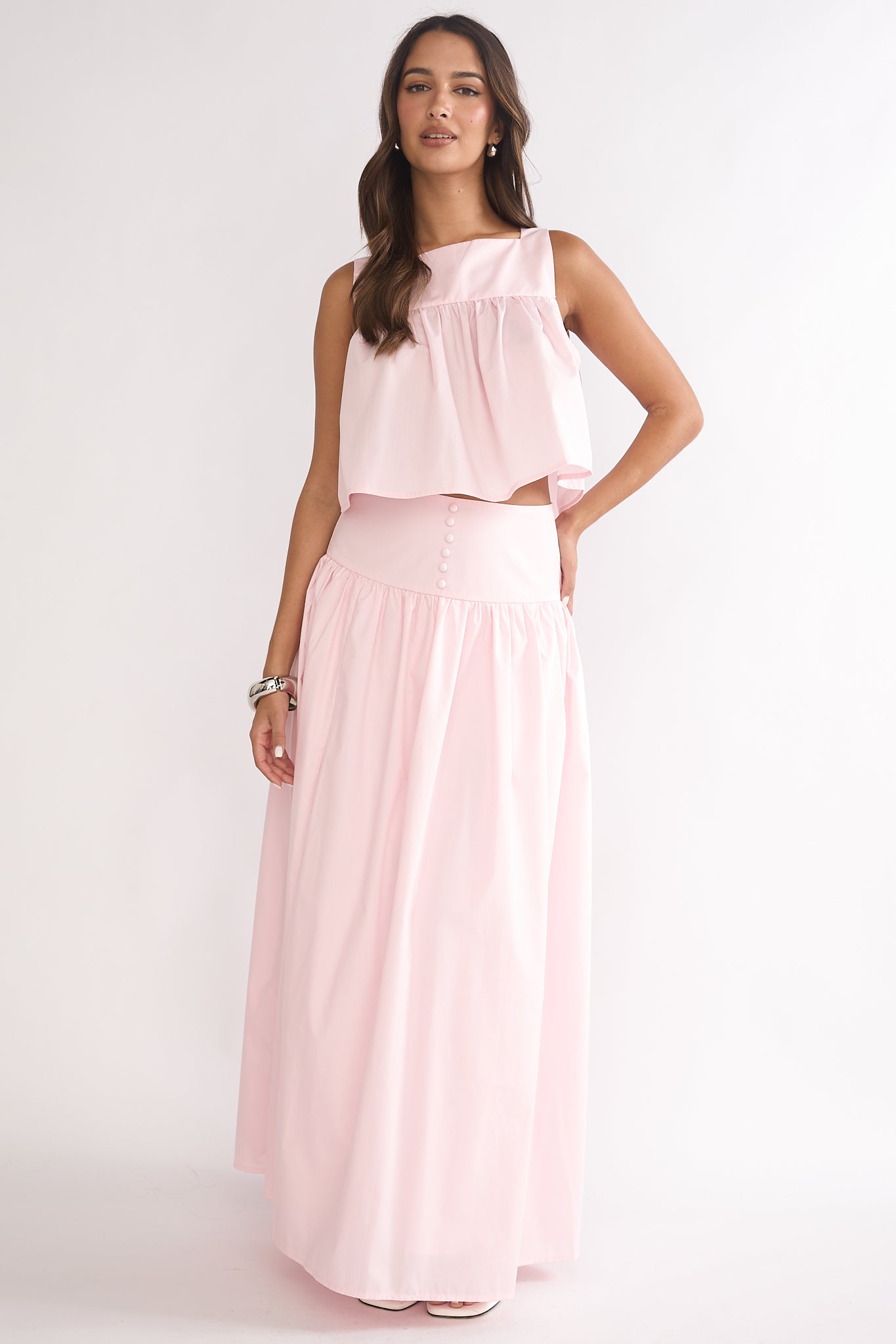 Starlina Wide Waistband Maxi Skirt Rosewater-Maymioy