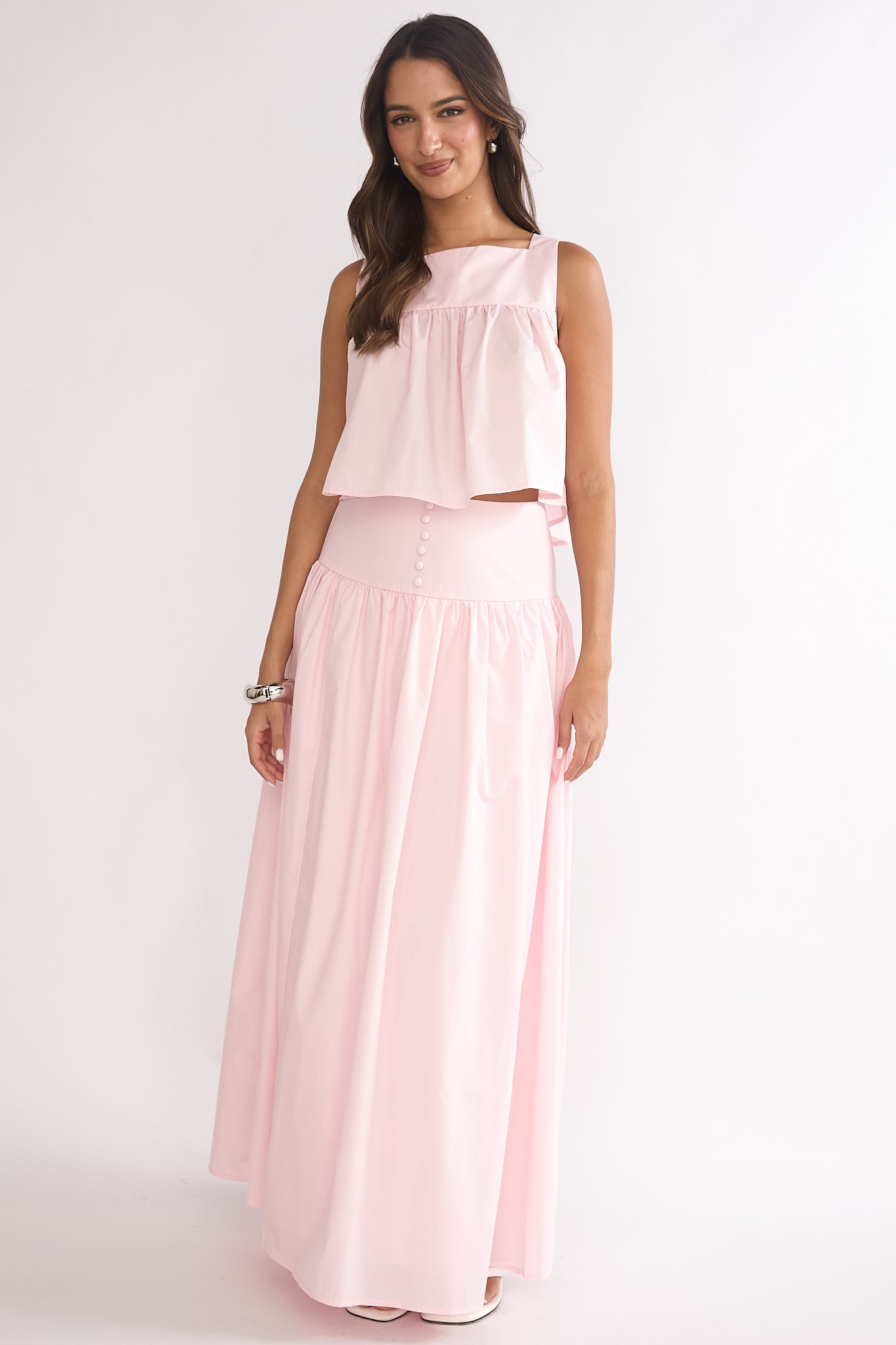 Starlina Wide Waistband Maxi Skirt Rosewater-Maymioy