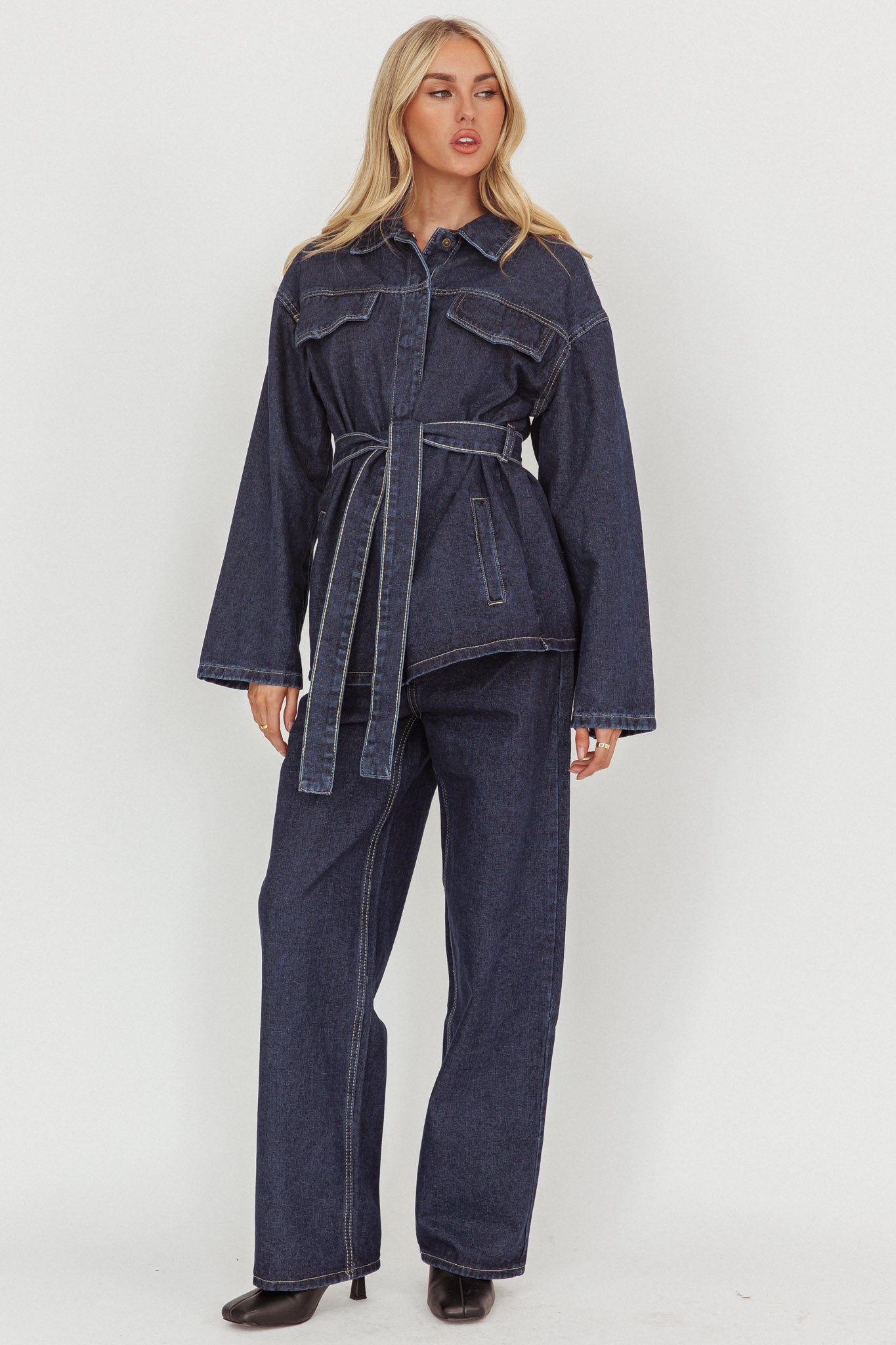 Belisse Straight Leg Pants Denim Blue-Maymioy