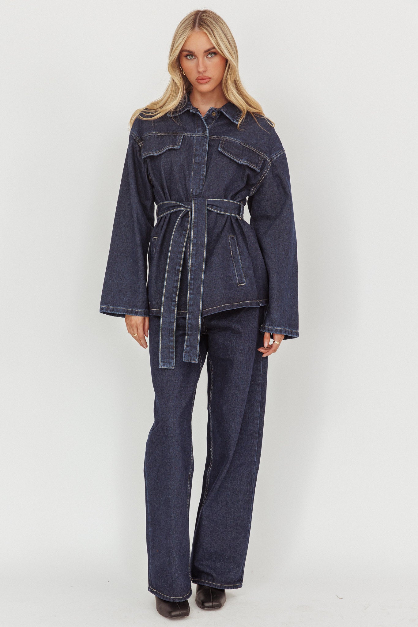 Belisse Straight Leg Pants Denim Blue-Maymioy