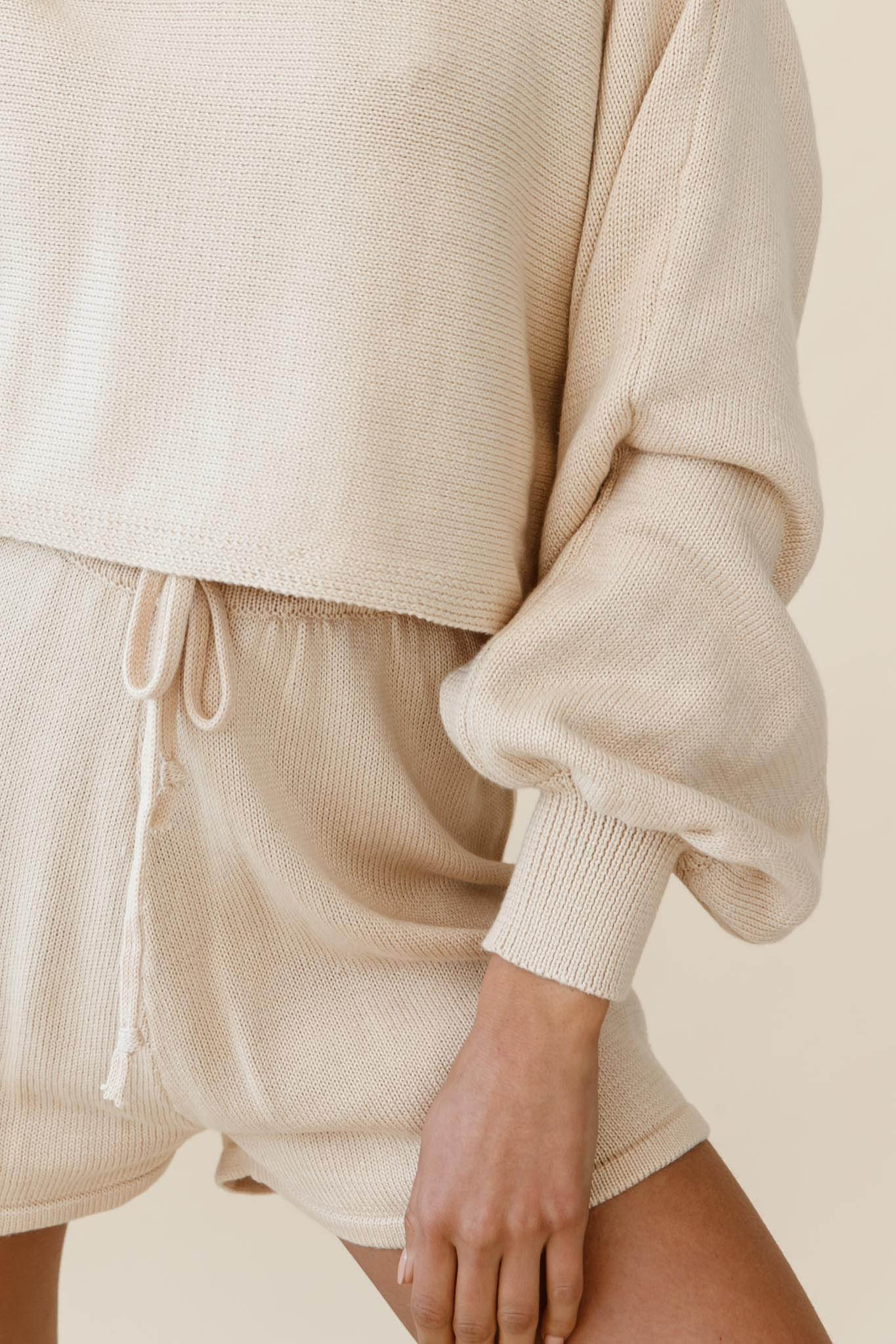 Easy Breezy Long Sleeve Midi Sweater Beige-Maymioy