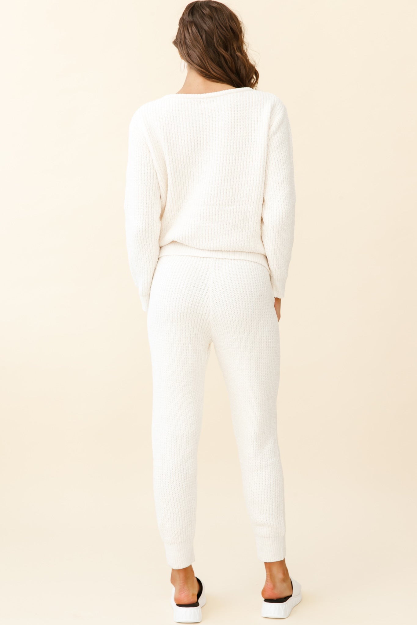 Sundown Front Pocket Jogger Pants Cream-Maymioy