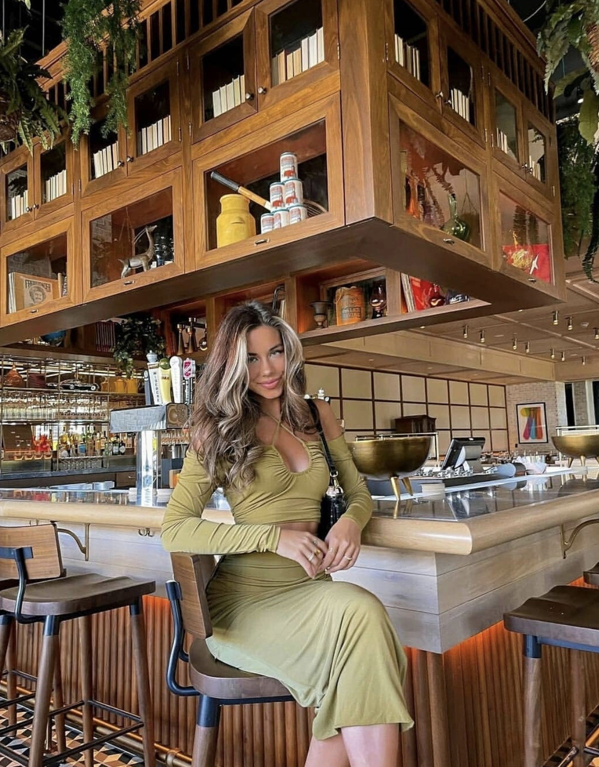 Your Muse Drawstring Side Midi Skirt Olive-Maymioy