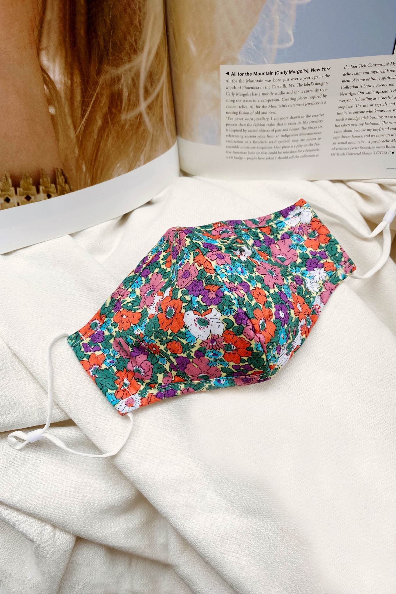 Wildflower Mask Floral Print Orange-Maymioy