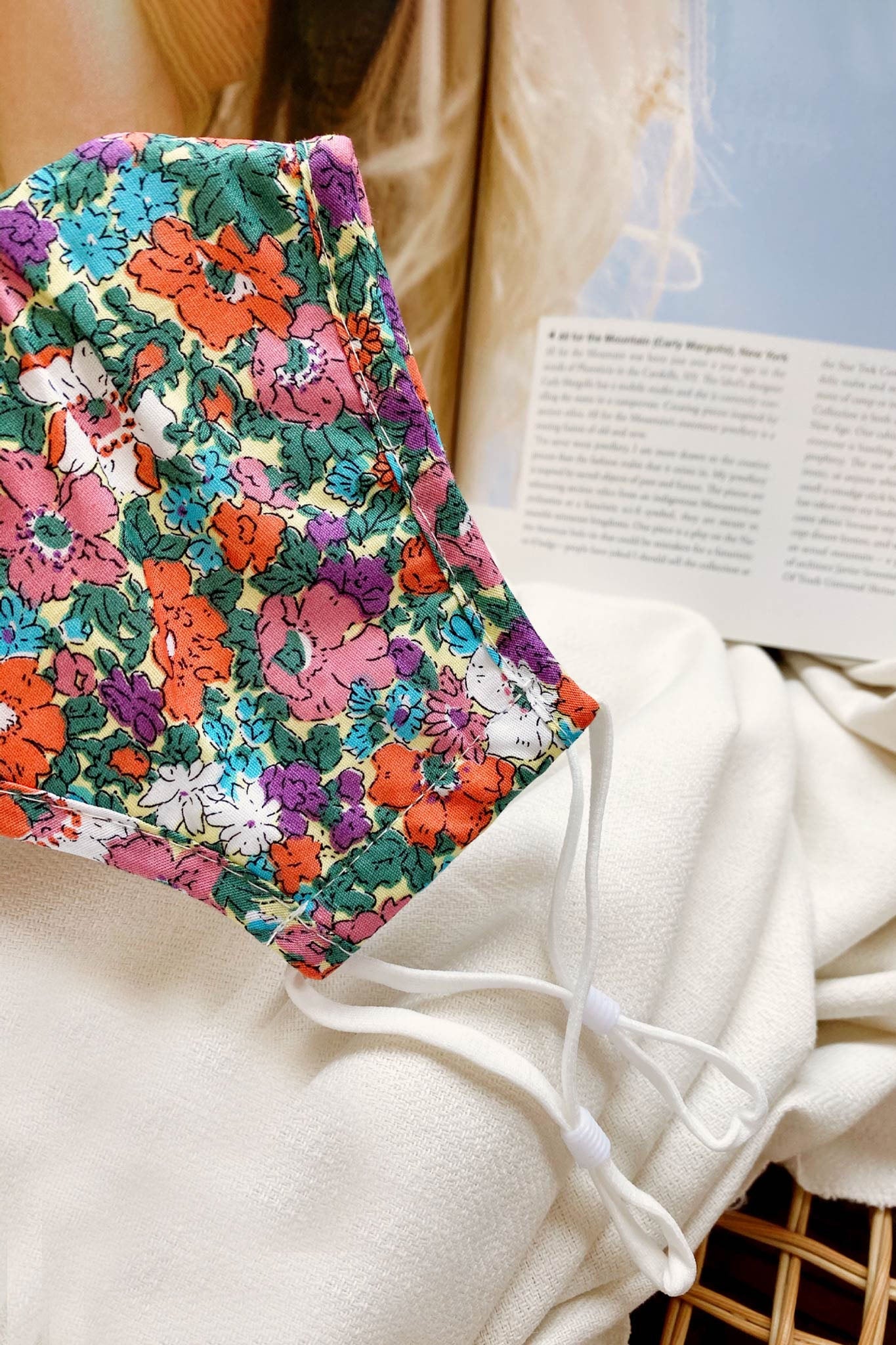 Wildflower Mask Floral Print Orange-Maymioy