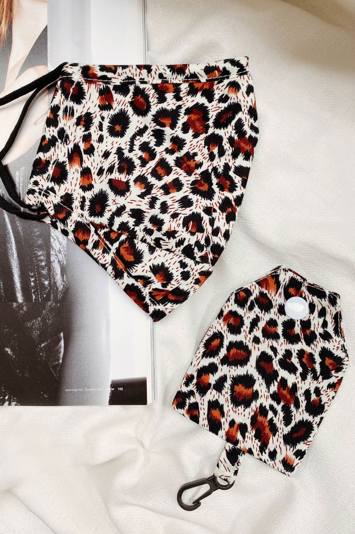 Wild Side Mask And Pouch Leopard Print-Maymioy