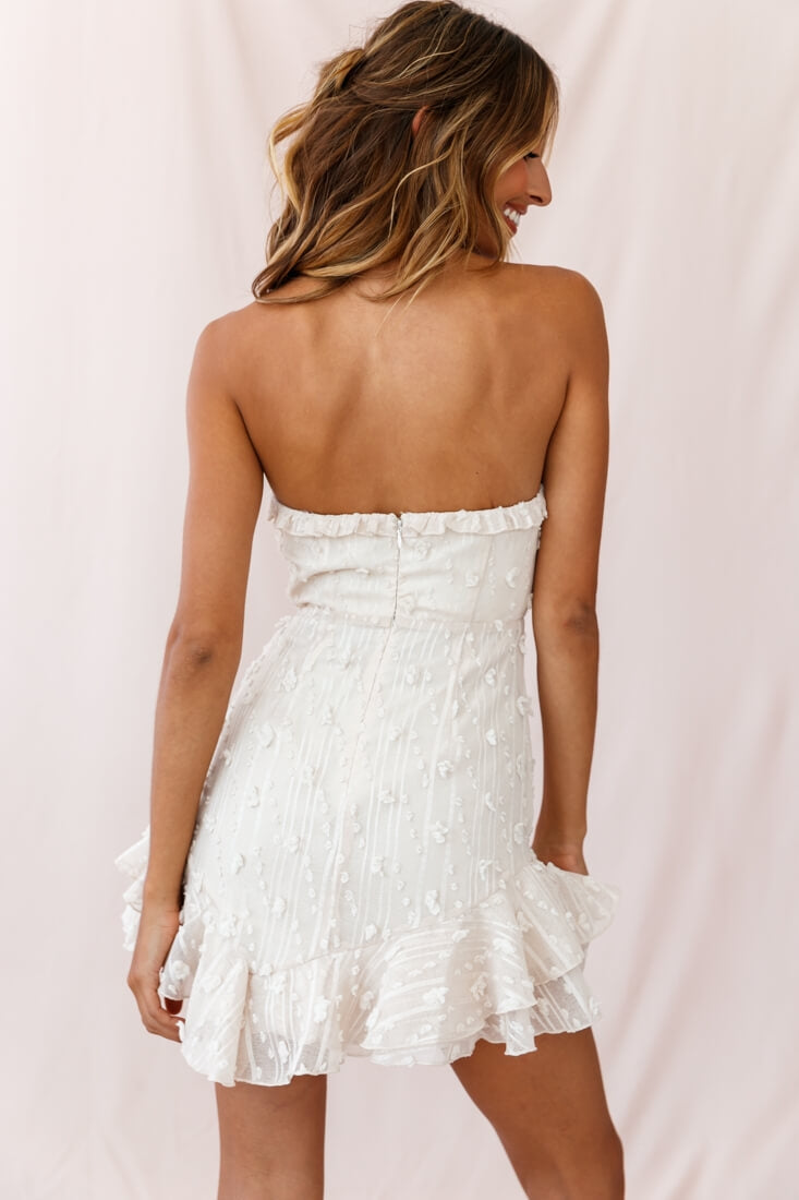 Cece Embellished Bandeau Dress Beige-Maymioy