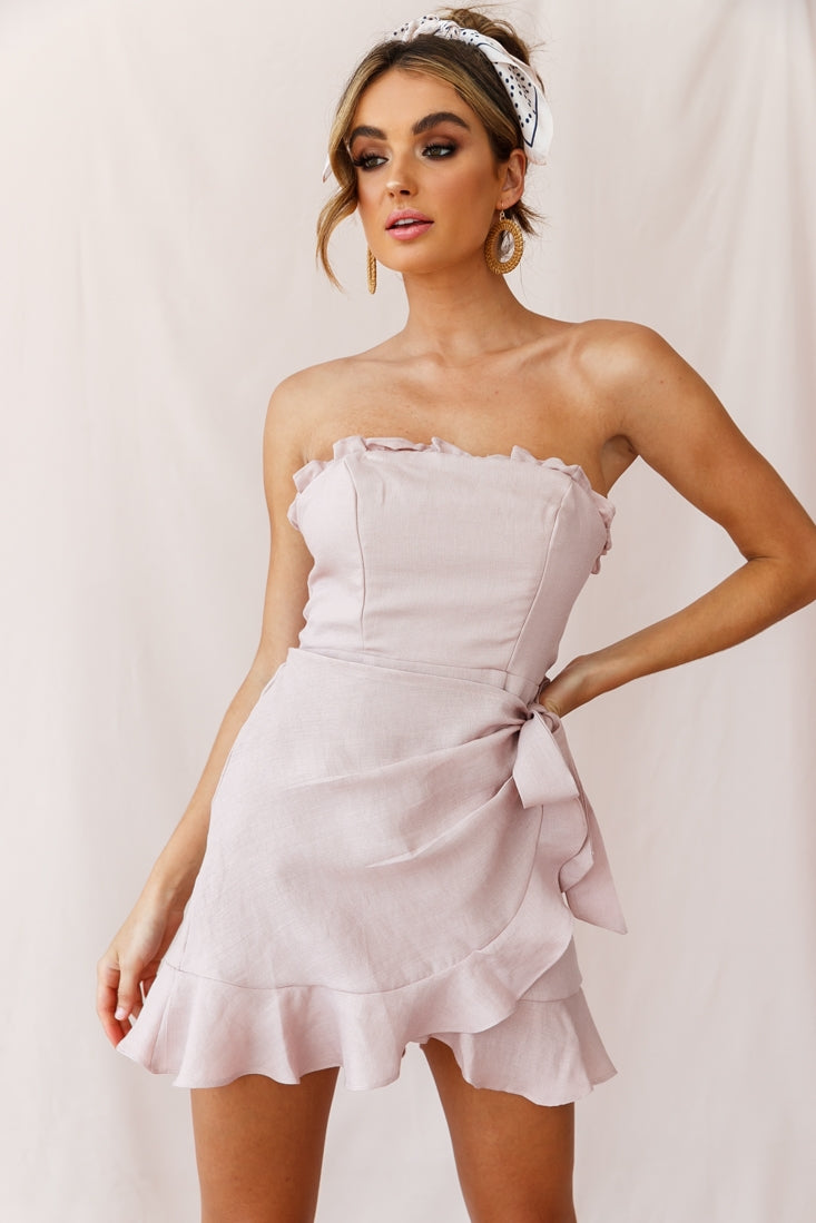 Stacey Frill Bustier Wrap Dress Blush-Maymioy