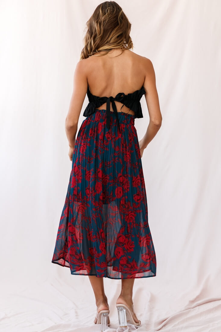 Thea Ruffle Crop Top Black-Maymioy