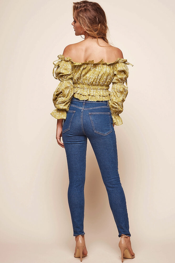 Taryn Bardot Top Lime-Maymioy