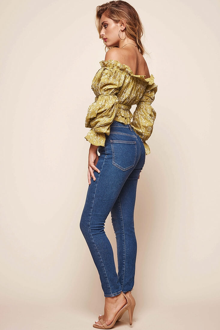 Taryn Bardot Top Lime-Maymioy