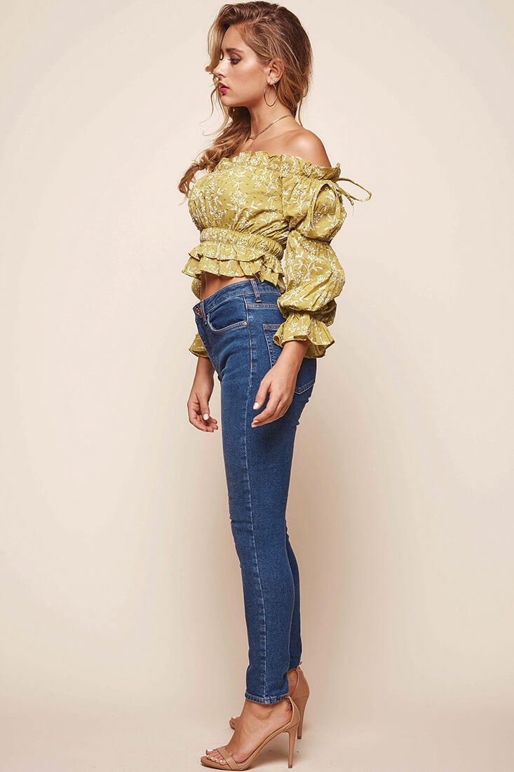 Taryn Bardot Top Lime-Maymioy