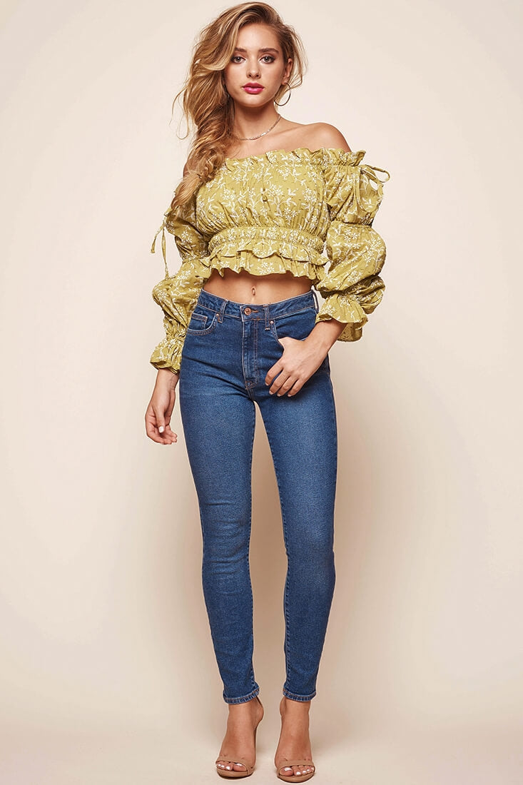Taryn Bardot Top Lime-Maymioy