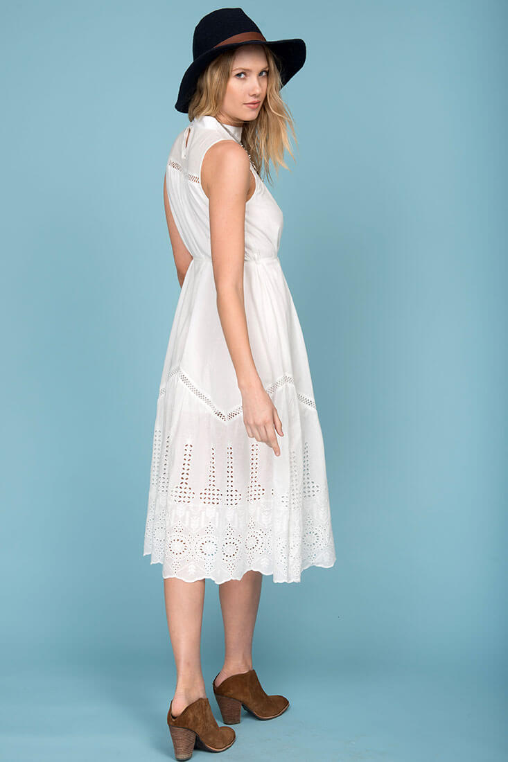 Bentley Chic Summer Midi Dress White-Maymioy