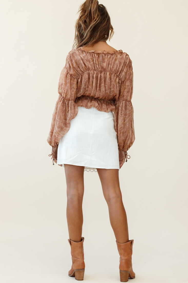 Dinah Crochet Overlay Skirt White-Maymioy