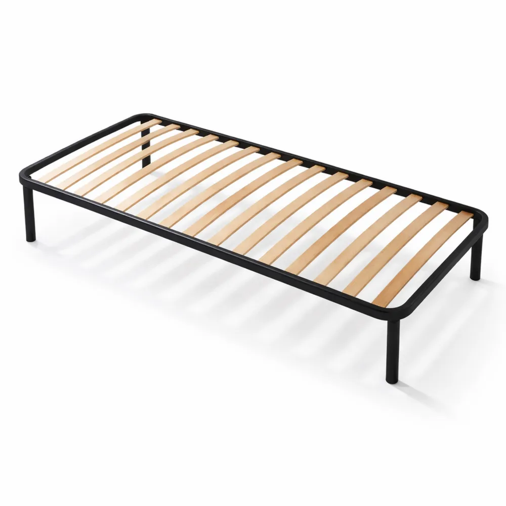 Sommier Simple 90x180 cm à Lattes en Bois Naturel