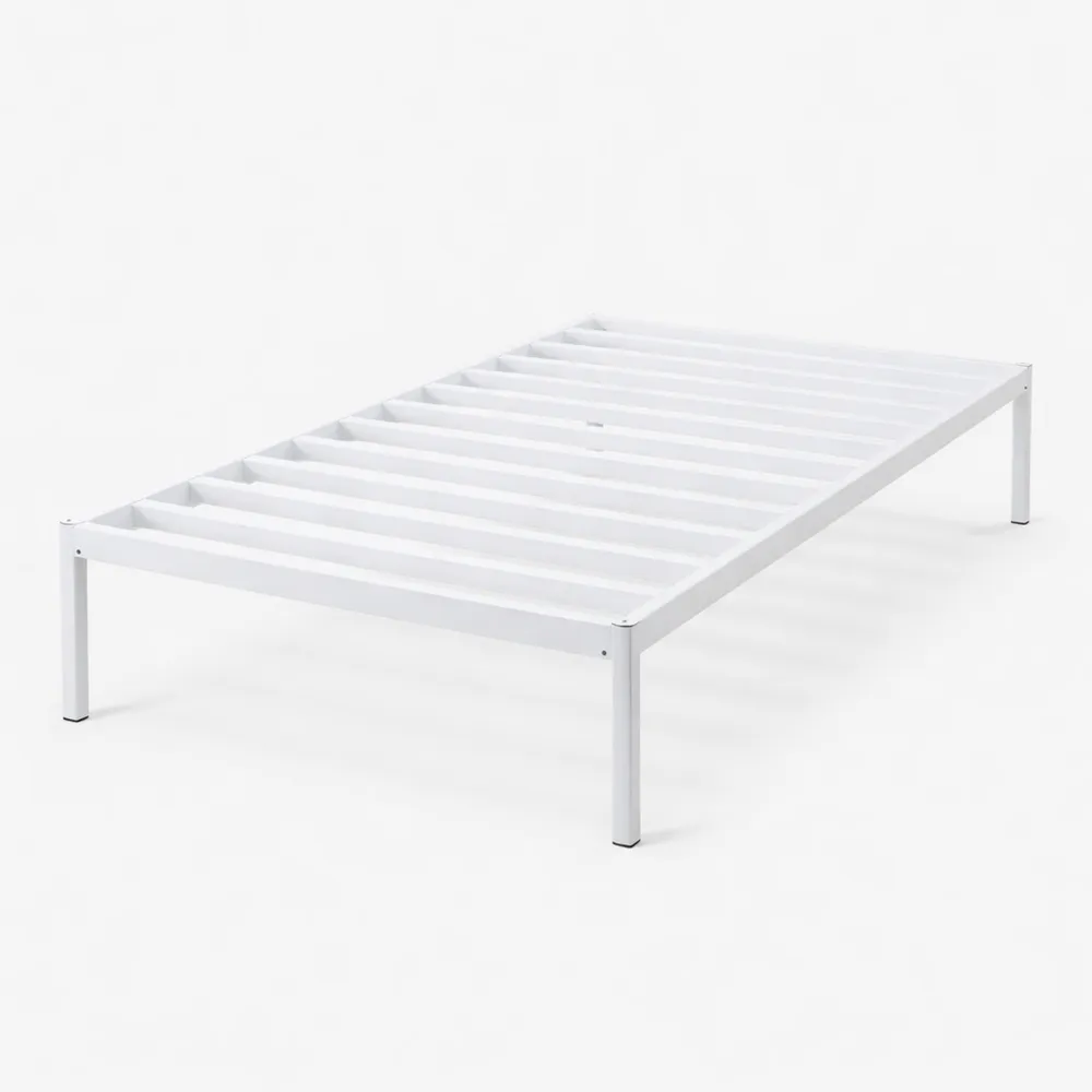 Cadre de Lit Simple en Métal 75x190 avec Sommier à Lattes