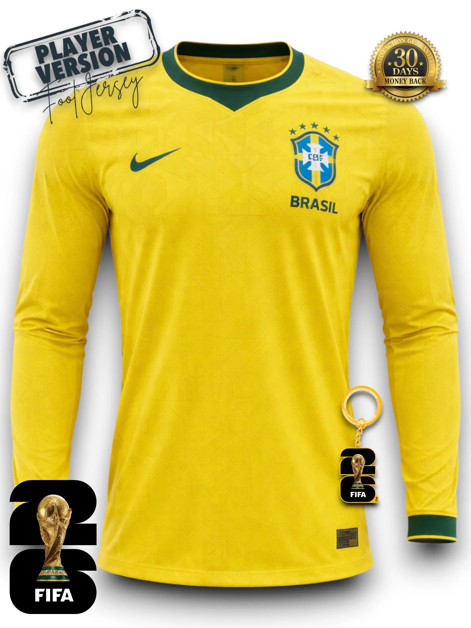 Brazil World Cup 2026 Jersey Player Version - Long Sleeve