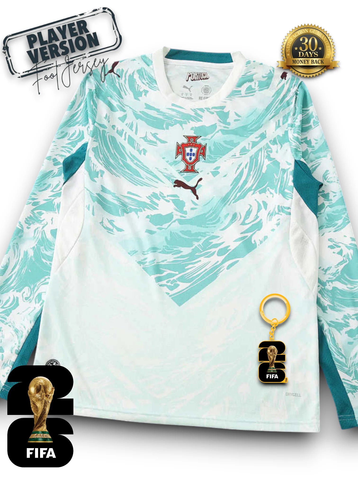 Portugal World Cup 2026 Away Jersey Player Version - Long Sleeve