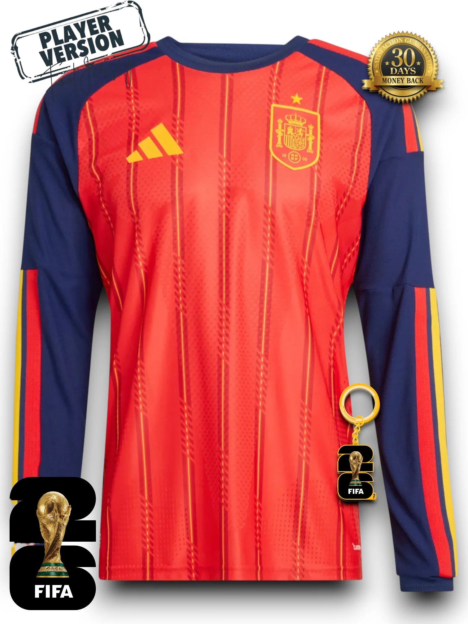 Spain World Cup 2026 Jersey Player Version - Long Sleeve