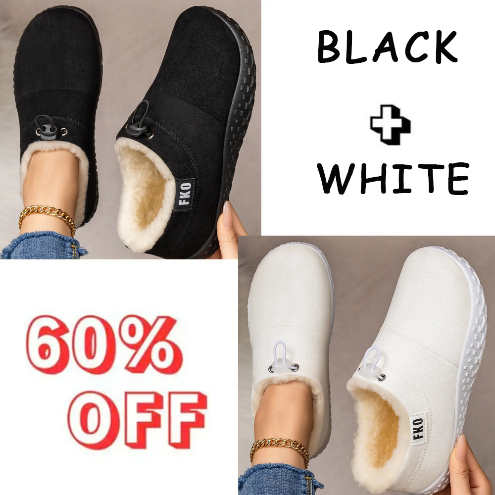 Women’s Warm Plush-Lined Mules – Warm, Comfortable & Non-Slip Winter Shoes